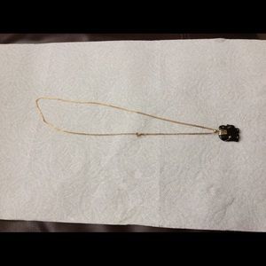 14k Gold Necklace & Gold Onyx Elephant, Vintage
